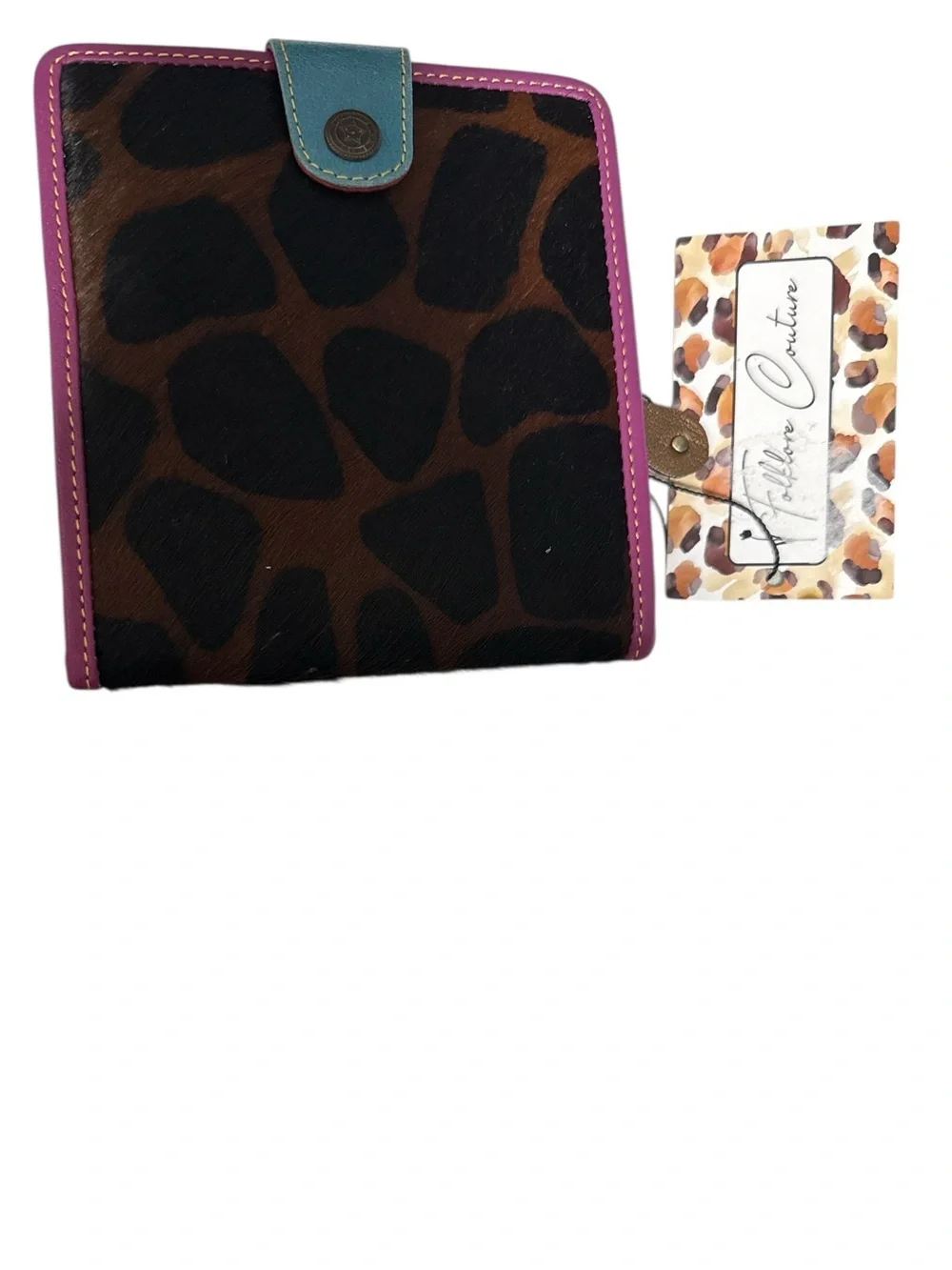 Folklore Couture Mara Small Tri-Fold Leather Wallet – Multicolor Upcycled Boho